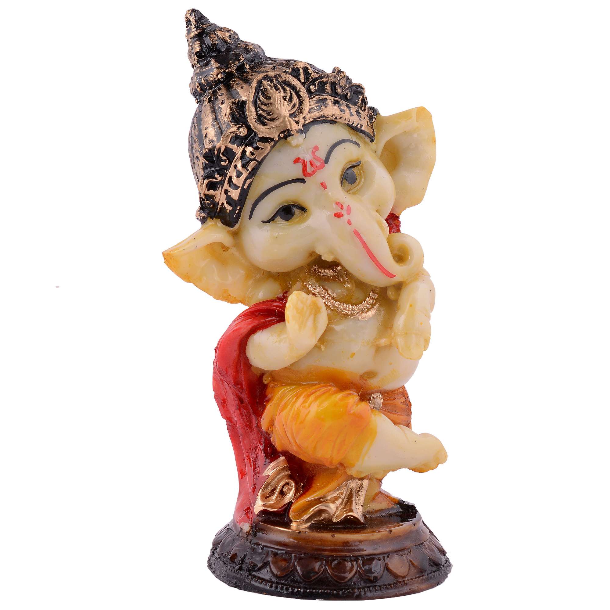 Ganesha Statue Idol Shriganesh Bhagwan Murti / Home, Office Decor / Car Dashboard / Side Table Brass Ganpati / Lord Vinayaka Statue / God of Luck & Success Sculpture / Gift Items - Image 4