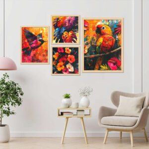 SET OF 4 DIGITAL WALL PAINTING